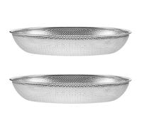 Mikinona 2pcs Stainless Steel Silverware Basket Set Utensil Drying Rack and Organizer for Kitchen Countertop Flatware Tray for Forks Spoons Chopsticks Perforated Design