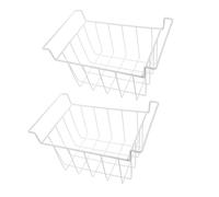 Mikinona 2pcs Thickened Wire Freezer Organizer Bins Deep Hanging Storage Baskets for Chest Freezer Kitchen Pantry Ventilated Mesh Design for Vegetables Snacks Fruits Meat Low-temperature