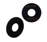 Mikinona 2pcs Toggle Plate Treble Washer Rhythm Ring for Electric Guitar Adhesive Backing Easy Installation Black Gold Design