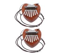 Mikinona 2pcs Tone Mini Thumb Piano Kalimba Heart-shaped Portable Musical Instrument for Beginners Finger Piano Instrument