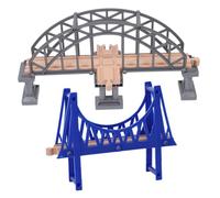 Mikinona 2pcs Track Accessories Railway Expansion Accessory Rail Bridges Railway Bridge DIY Model Train Train Track Model Wooden