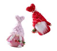Mikinona 2Pcs Valentine’S Day Plush Gnome Dolls Set, Red and Pink Stuffed Gnomes Decorative Couple for Festival Ornament and Romantic Home Decor