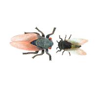 Mikinona 2Pcs Vivid Simulation Cicadas Educational Insect Models for Early Learning Realistic Plastic Fake Bugs for Cognitive Development and Decorative Use