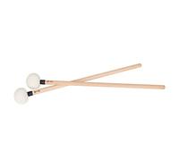 Mikinona 2pcs White Felt Head Timpani Drumsticks Wooden Handles, Professional Snare Drum Hammers, Musical Percussion Instrument Accessories for Drummers
