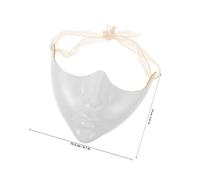 Mikinona 2pcs White Lower Half Face Mask with Tie Rope Lightweight Blank Masquerade Cosplay Party Masks for Women and Men Stylish Halloween and Themed Party Accessory
