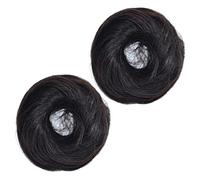 Mikinona 2pcs Wig Hair Hairpiece Scrunchies for Messy Bun Hair Style Synthetic Easy to Use for Occasion