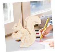 Mikinona 2pcs Wooden Animal Puzzle DIY Jigsaw Squirrel Design Educational Puzzle Model for Creative Learning and Interaction