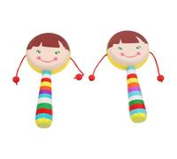 Mikinona 2pcs Wooden Cartoon Printing Hand Shake for Sensory Development Year Old Boy Toys