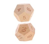 Mikinona 2pcs Wooden Dice Set for Safe Math Counters Pattern Manipulatives for Early Education Brain Development and Interaction