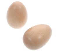 Mikinona 2Pcs Wooden Egg Shaker Musical Percussion Instrument for Party Sound Making Eggs Smooth Finish Early Education Gift
