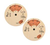 Mikinona 2pcs Wooden Melody Wheel Circle of Fifths Tool Chord Wheel for Musicians Musical Instrument Accessory in Brown Suitable for Guitar and Piano Learning