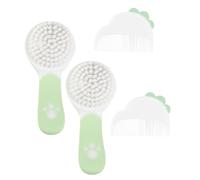Mikinona 2Set Soft Natural Bristles for Newborn Hair Care Essential Daily Grooming Kit for Scalp Health Shower Registry