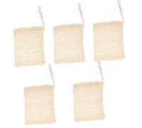 Mikinona 2sets Cotton Soap Saver Bag Exfoliating Mesh Pouch for Homemade Soap Bars Drawstring Design for Easy Use Foaming Lathering Perfect for Shower 5pcs*2