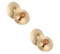 Mikinona 2sets Finger Cymbals Boys and Girls Musical Instrument Small Hand Cymbals for Dance and Stage Performances 2pcs*2