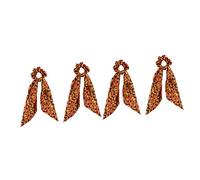 Mikinona 2sets Pumpkin Hair Ties Bow Hair Bands for Girls Bowknot Scrunchies Halloween Accessory 2pcs*2