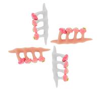 Mikinona 2sets Silicone Nail Toe Separator Strawberry Decor Silicone Toenail Spacers for Pedicure Toe Separation Nail Art Tools