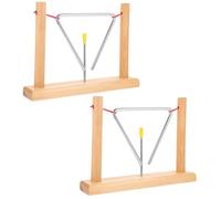 Mikinona 2sets Triangle Hand Percussion Instruments for Boys and Girls Boy Girl Metal Triangle Bell Striker Easy to Play