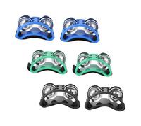 Mikinona 3 Pairs Foot Tambourines Percussion Instruments for Stage Performance Dance and Music Accompaniment Ergonomic Design with Unique Rhythm and Sound Effects Blue Green Black