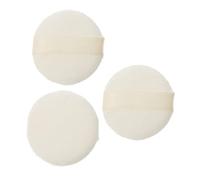 Mikinona 3 Pcs White Short Plush Powder 65x10mm Soft Makeup and Dusting Powder Sponges for Body and Face Talcum Application