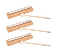 Mikinona 3 Sets Wooden Hand Chimes with Mallet Portable Mindfulness Percussion Bells for Music Teaching Yoga Prayer and Classroom Use Compact Travel Friendly Meditation Instrument