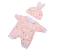 Mikinona 30cm Doll Clothes Set for Girls, Reusable Stuffed Animal Outfit with Pink Whale and Rabbit Bodysuit, Small Doll Accessory for Dress up and Pretend Play