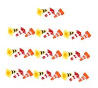 Mikinona 30Pcs Miniature Traffic Barrier Plastic Roadblocks with Red Yellow Orange Cones Educational Road Signs for Traffic Safety Learning and Pretend Play