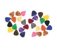 Mikinona 30pcs Mixed Color Guitar Picks Sturdy Reusable Acoustic Guitar Finger Picks Smooth Surface Plectrums for Ukulele and