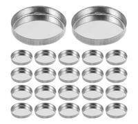 Mikinona 30pcs Round Empty Eyeshadow and Blush Metal Pans Portable Refillable Powder Case for Travel Anti-drop Makeup Palette Storage Compatible with Multiple Brands