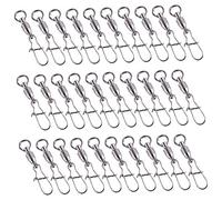 Mikinona 30Pcs Stainless Steel Fish Line Connector Durable Fishhook Connector for Versatile Fishing Methods Flexible Rotation with Smooth Surface for Various Fishing Lures Efficient Snap