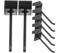Mikinona 32pcs Metal Pegboard Hooks for Wall Accessories Heavy-Duty Utility Hooks for Garage Workshop Kitchen Storage and Retail Display Black Iron for Goods Shelf Organization