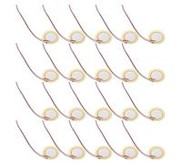 Mikinona 35Pcs 27Mm Copper Piezoelectric Buzzer Elements with Leads, Passive Piezo Sounder Sensor for Guitar Drum Trigger, Electronic Piezo Discs Transducer Set