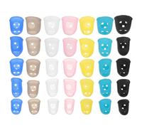 Mikinona 35pcs Silicone Guitar Finger Protectors Set Thick Fingertip Sleeves for Acoustic Guitar Practice Multi-color Finger Covers for Injury Protection and Playing Comfort