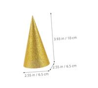 Mikinona 36pcs Gold Paper Birthday Cone Hats for Party Headwear Portable Creative Glitter Caps Safe and Party Decorations for Celebrations and Festivals