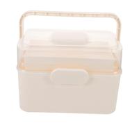 Mikinona 3layer Multi-purpose Kit Plastic Storage Box Lid and Handle Portable for Family Emergency Medicine Organizer for Travel and Home Use