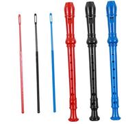 Mikinona 3pcs Abs 8-hole Student Recorder Set for Children, Portable Plastic Clarinet with Cleaning Rod and Velvet Bag, German Fingering Soprano Wind Instrument for Beginner Music Practice