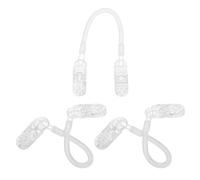 Mikinona 3pcs Adjustable Transparent Windproof Hat Strap Clips Elastic Anti-Lost Cap Attachment for Golf Fishing Outdoor Sports with Plastic DIY Chain