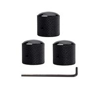 Mikinona 3pcs Black Electric Bass Guitar Volume Tone Control Knobs Dome Hole Knobs for Guitar Parts Accessories