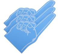 Mikinona 3Pcs Blue EVA Foam Fingers for Sports Events Soft Comfortable Cheer Props for Football Fans Parties Concerts and Celebrations
