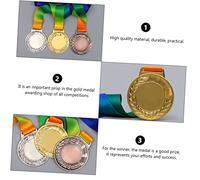 Mikinona 3pcs Childrens Winner Medals Assorted Color Lightweight Durable Sports Competition with Comfortable Hanging Ribbon