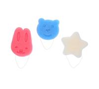Mikinona 3pcs Cute Bath Loofah Sponge Soft Absorbent Body Scrubber with Quick-Dry Feature Ergonomic Grip for Gentle Face and Body Cleaning in Blue Bear Pink Rabbit White Star Designs