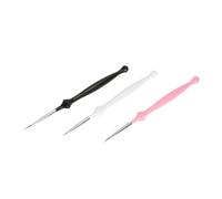 Mikinona 3pcs Detail Paint Brush for DIY Nail Art Fine Line Drawing Pattern Creation Professional Home Use Black White Pink Colors for Nail Polish Art Techniques