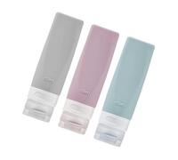 Mikinona 3pcs Dispensing Bottle for Travel Silicone Material Empty Travel Bottles for Shampoo Conditioner and Lotion for Toiletries The Go Lightweight and Portable