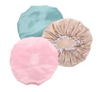 Mikinona 3pcs Double Layer Pe Shower Caps Washable Bath Caps for Home Use Soft and Comfortable Lake