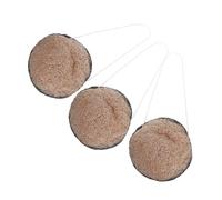 Mikinona 3pcs Dual Sided Facial Scrubber with Walnut Seed Exfoliation and Bamboo Charcoal Deep Cleansing Pads for Oil Removal Reusable Face Cleansing Sponges for Smooth