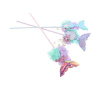 Mikinona 3pcs Fairy Stick Mermaid Design Boys and Girls Birthday Party Wand Sequin Tail Witches Wand for Festival Decorations