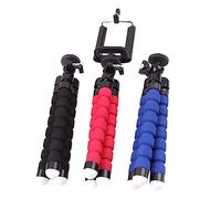 Mikinona 3pcs Flexible Sponge Octopus Tripod with Phone Holder Lightweight Mobile Phone Tripod Stand for Selfie Travel Black Red Blue