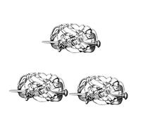 Mikinona 3pcs Gold Hair Gems Vintage Hair Clips Viking Accessories Brown Bobby Pins