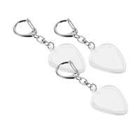 Mikinona 3pcs Guitar Pick Holder Case Keychain Heart Shaped Portable Plectrum Storage Box for Acoustic Guitar Players Daily Use and Travel