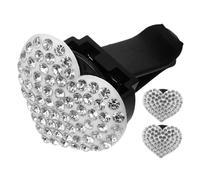 Mikinona 3Pcs Heart Car Vent Clips Bling Car Accessories Stylish Air Outlet Decoration Unique Heart Shaped Diffuser with Diamonds Refreshing Aroma for Vehicle Interior
