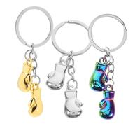 Mikinona 3Pcs Metal Mini Boxing Glove Keychain for Gym Lovers Fitness Club Accessory Car Keys Backpack Charm Party Ornament Sport Enthusiasts
